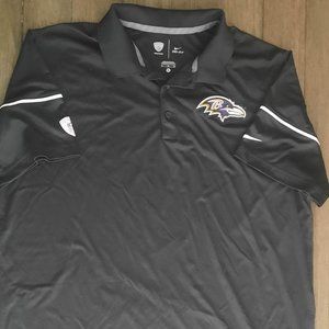 NFL Baltimore Ravens Polo Shirt Black Men's XL Nike Apparel Dri-Fit